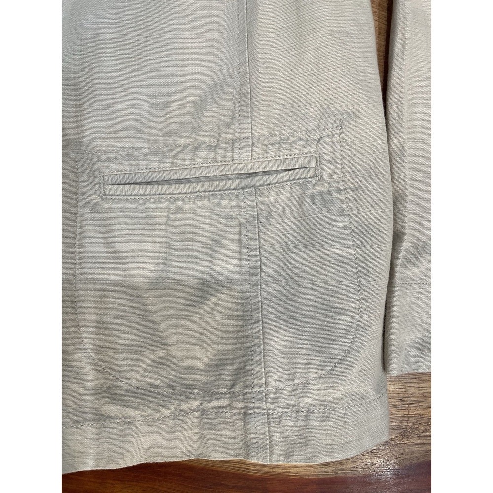 Eileen Fisher Women's Beige Canvas Button Front Jacket Pockets Long Sleeve Sz M - Picture 4 of 5